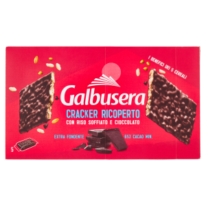 Galbusera Cracker Ricoperto con Riso Soffiato e Cioccolato Extra Fondente 5 x 30 g
