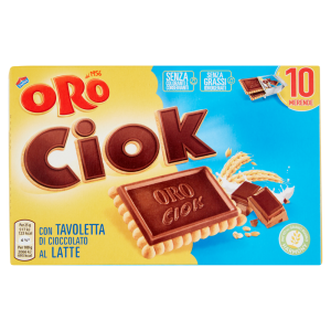Oro Ciok biscotto con tavoletta di cioccolato al latte - 10 x 25 g