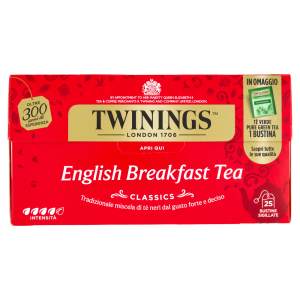 Twinings English Breakfast Tea T&egrave; Nero 25 filtri +1 omaggio The 52 g