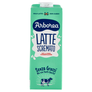 Arborea Latte Scremato UHT a Lunga Conservazione Senza Grassi 1000 ml