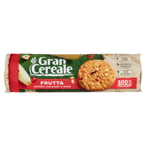 Gran Cereale Frutta Biscotti con Mirtilli Mele e Nocciole Tubo 250g