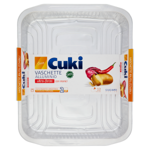 Cuki Cuoce Vaschette Alluminio ultra-forza con manici 12 Porzioni 2 pz