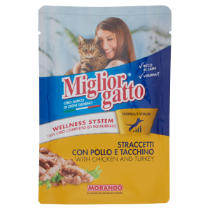Migliorgatto Straccetti con Pollo e Tacchino 100 g