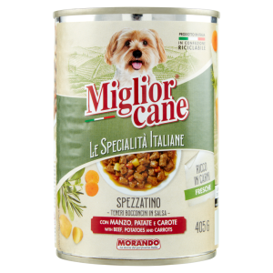 Migliorcane Le Specialit&agrave; Italiane Spezzatino con Manzo, Patate e Carote 405 G