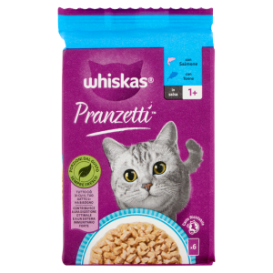Whiskas Pranzetti Cibo Umido Gatto con Salmone e Tonno in Salsa 6x50g