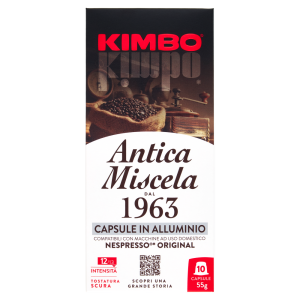 Kimbo Antica Miscela dal 1963 Capsule in Alluminio Compatibili con Nespresso* Original 10 x 5,5 g