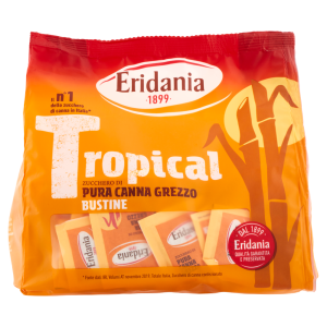 Eridania Tropical Zucchero di Pura Canna Grezzo Bustine 500 g
